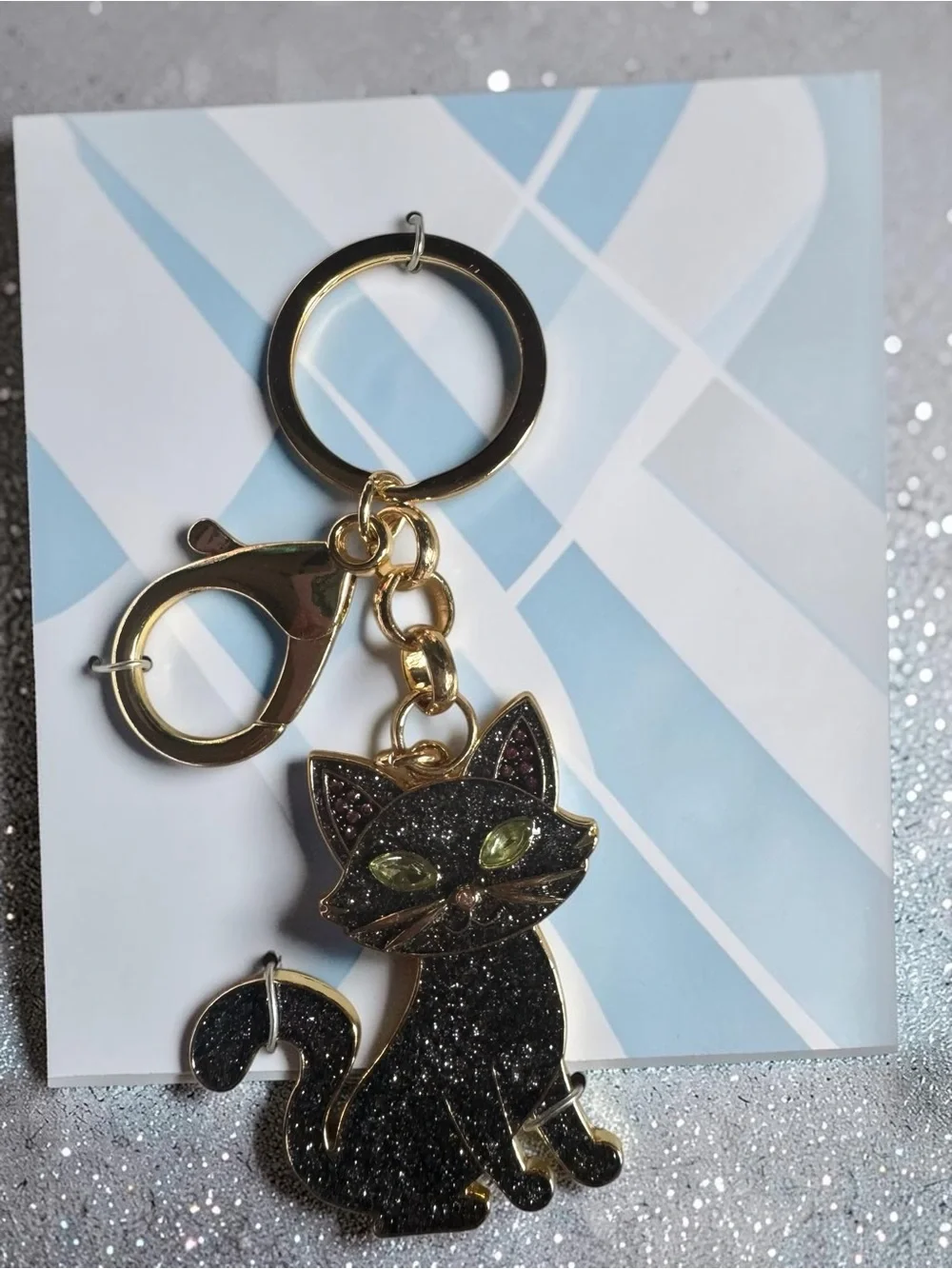 BaubleBar Black Cat Keychain Charm - NIB